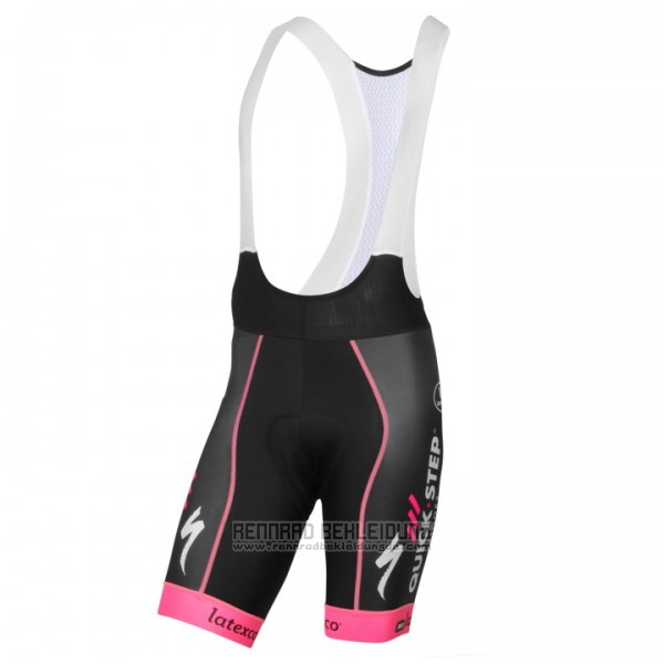 2017 Fahrradbekleidung Quick Step Rosa Trikot Kurzarm und Tragerhose